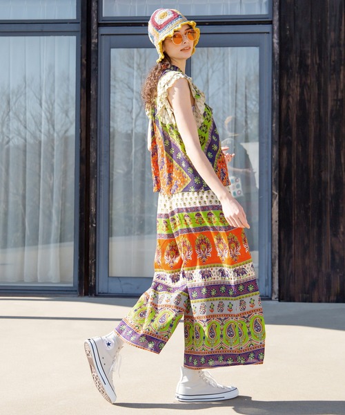 チャイハネ（チャイハネ）の「【チャイハネ】エスニックプリント ナリアワイドパンツ（その他パンツ・レディース・カーキ/ベージュ/ピンク・FREE）」の7枚目の写真