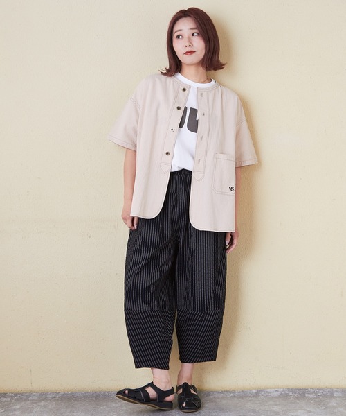 ゆったり上品 新作■ TOTEME ■ ジャケット&パンツ セール】ストライプ柄イージーコクーンパンツ(その他パンツ