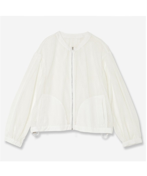 【洗える】ダブルラッセルレースブルゾン