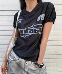LYEON（リヨン）の「パフスリーブVネックゲームシャツ/サッカーシャツ（Tシャツ/カットソー）」