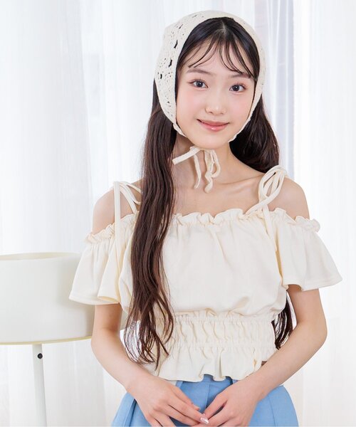 algy(アルジー)の「カップ付きデザイントップス(Tシャツ/カットソー・キッズ・グレー/ピンク/アイボリー・XX-SMALL/X-SMALL/MEDIUM/SMALL)」の1枚目の写真