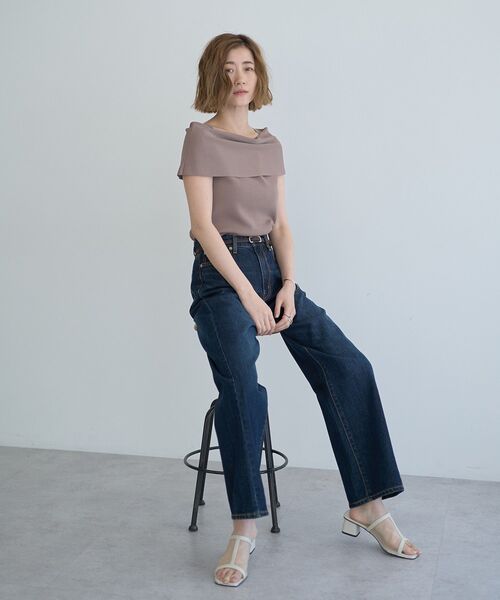 YECCA VECCA（イェッカヴェッカ）の「オフショルニット（ニット/セーター・レディース・ベージュ/ブラック/ブルー・FREE）」の8枚目の写真