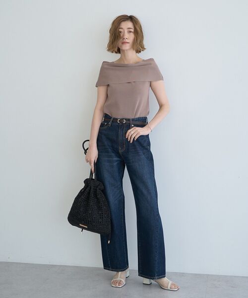 YECCA VECCA（イェッカヴェッカ）の「オフショルニット（ニット/セーター・レディース・ベージュ/ブラック/ブルー・FREE）」の10枚目の写真