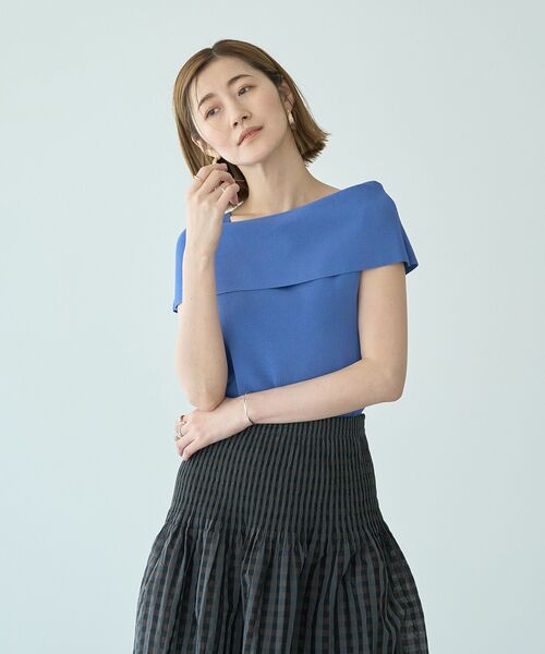 YECCA VECCA（イェッカヴェッカ）の「オフショルニット（ニット/セーター・レディース・ベージュ/ブラック/ブルー・FREE）」の13枚目の写真