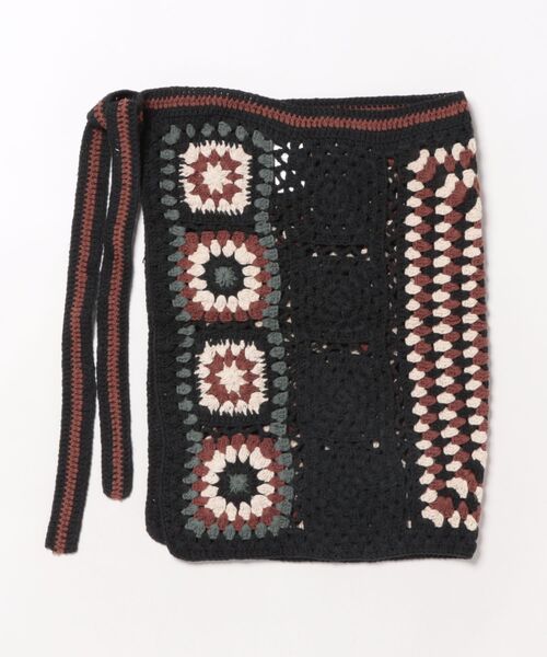 チャイハネ(チャイハネ)の「【チャイハネ】クロシェパレオ(ストール/ショール・レディース・ブラック/ホワイト・FREE)」の2枚目の写真