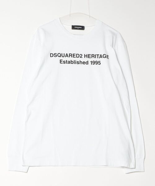 DSQUARED2(ディースクエアード)の「(日本限定)Regual Fit Long sleeve T-shirt JP/0252/CO(Tシャツ/カットソー・メンズ・ホワイト/ブラック・L/M/S/XS/XL)」の1枚目の写真