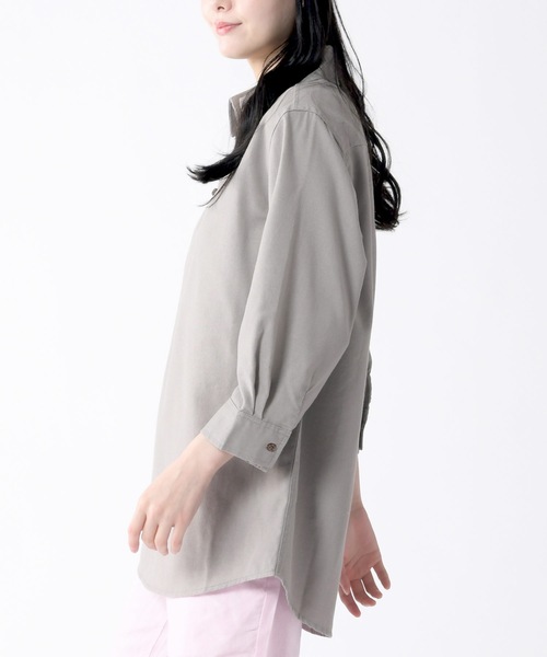 Relation(リレーション)の「リネンカプリ7分袖シャツ(シャツ/ブラウス・メンズ・ネイビー/サックスブルー/グレー/ベージュ/ブラック/カーキ/ホワイト/ピンク・XX-LARGE/SMALL/MEDIUM/LARGE/X-LARGE)」の11枚目の写真