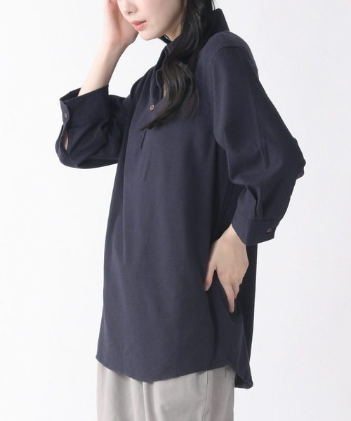 Relation(リレーション)の「リネンカプリ7分袖シャツ(シャツ/ブラウス・メンズ・ネイビー/サックスブルー/グレー/ベージュ/ブラック/カーキ/ホワイト/ピンク・XX-LARGE/SMALL/MEDIUM/LARGE/X-LARGE)」の14枚目の写真