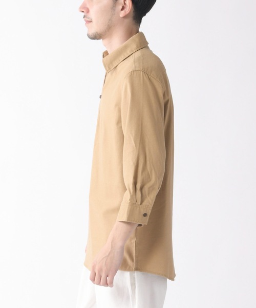 Relation(リレーション)の「リネンカプリ7分袖シャツ(シャツ/ブラウス・メンズ・ネイビー/サックスブルー/グレー/ベージュ/ブラック/カーキ/ホワイト/ピンク・XX-LARGE/SMALL/MEDIUM/LARGE/X-LARGE)」の10枚目の写真