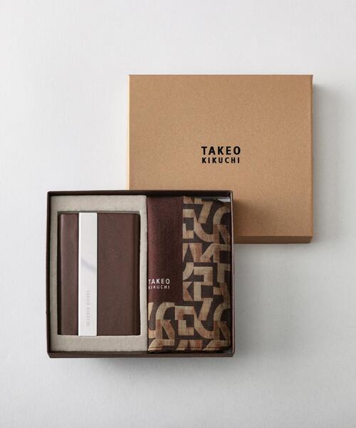 TAKEO KIKUCHI(タケオキクチ)の「ハンカチ名刺入れセット(その他小物・メンズ・ダークブラウン/ネイビー/ダークグレー・00)」の1枚目の写真