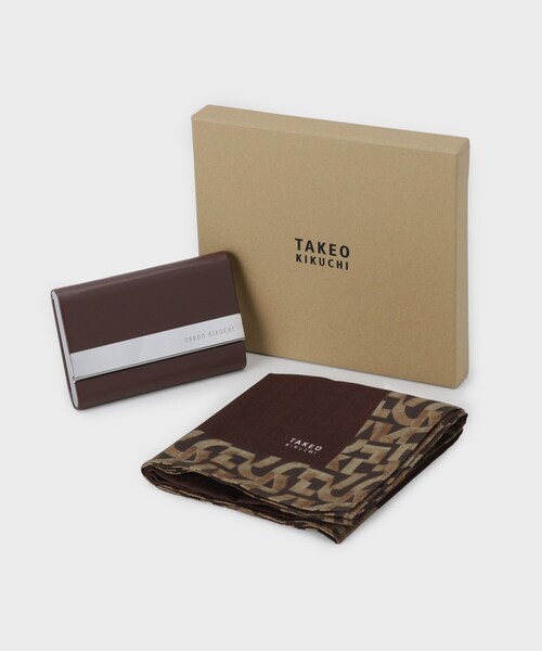 TAKEO KIKUCHI(タケオキクチ)の「ハンカチ名刺入れセット(その他小物・メンズ・ダークブラウン/ネイビー/ダークグレー・00)」の7枚目の写真
