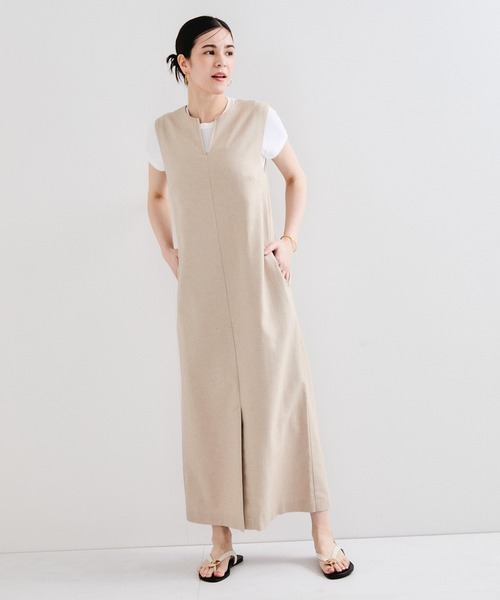 le cercle ADAM ET ROPE'(ルセルクルアダムエロペ)の「サマーツィードVカットワンピース(ワンピース・レディース・ベージュ系その他/ブラック系その他3・FREE)」の9枚目の写真