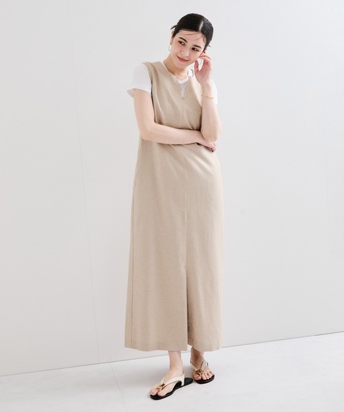 le cercle ADAM ET ROPE'(ルセルクルアダムエロペ)の「サマーツィードVカットワンピース(ワンピース・レディース・ベージュ系その他/ブラック系その他3・FREE)」の10枚目の写真