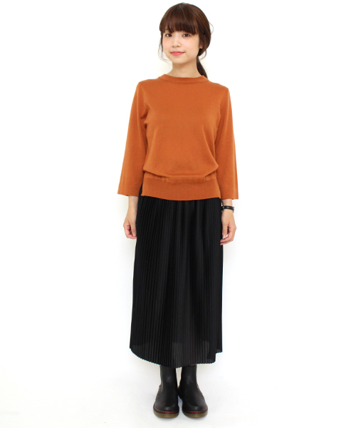 Kastane(カスタネ)の「プリーツSK(EC)(スカート・レディース・ライトグレー/ブラック/オレンジ/レッド・FREE)」の13枚目の写真