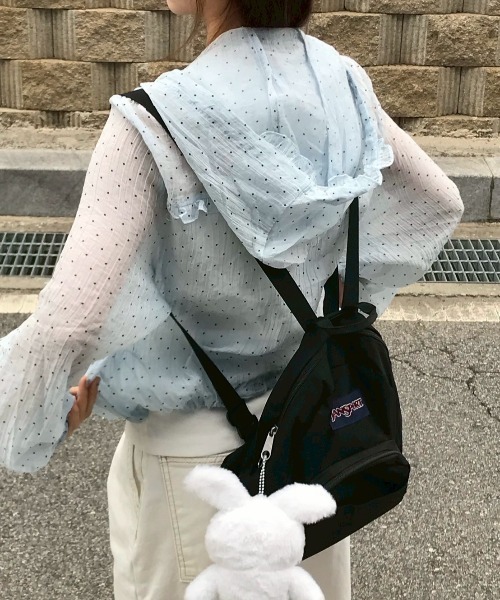 almo(アルモ)の「【LAMPOON】シアードットフリルパーカー(パーカー・レディース・ブルー/ホワイト・FREE)」の6枚目の写真