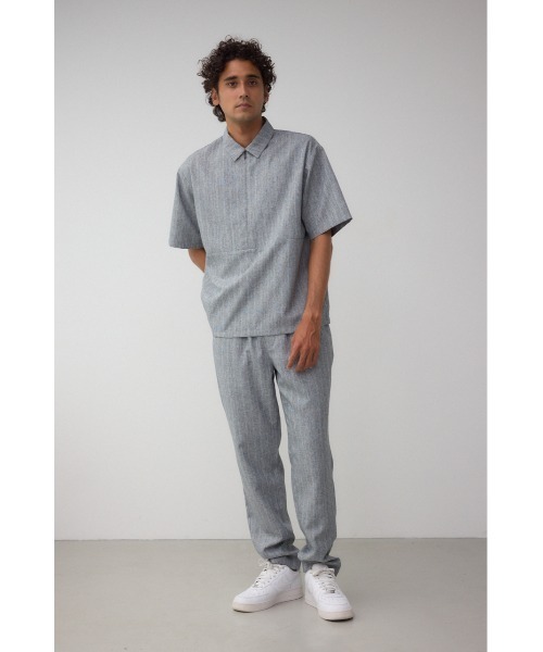 AZUL by moussy(アズールバイマウジー)の「C/Tストライプリラックスパンツ(スラックス・メンズ・ライトベージュ/ライトブラック・MEDIUM/LARGE)」の12枚目の写真