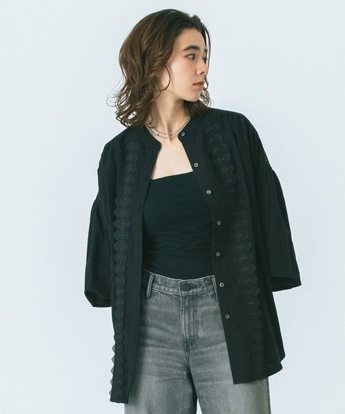 ROSE BUD(ローズバッド)の「(GENE HEAVENS)LACE YORK RUFFLE SHIRT(シャツ/ブラウス・レディース・ピンク/ブラック/ホワイト・ONE SIZE)」の20枚目の写真
