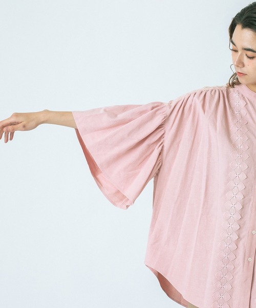 ROSE BUD(ローズバッド)の「(GENE HEAVENS)LACE YORK RUFFLE SHIRT(シャツ/ブラウス・レディース・ピンク/ブラック/ホワイト・ONE SIZE)」の9枚目の写真