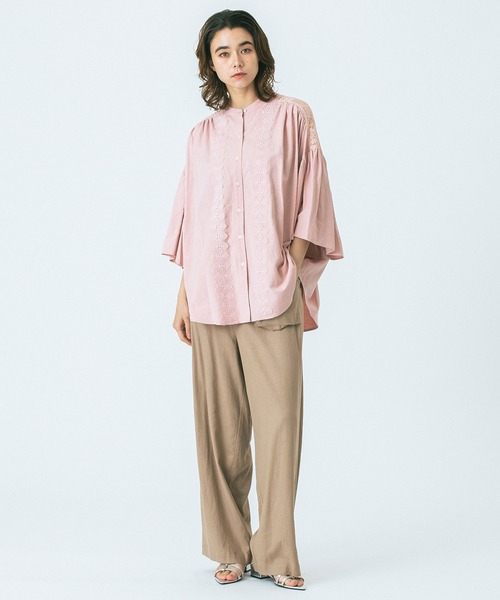ROSE BUD(ローズバッド)の「(GENE HEAVENS)LACE YORK RUFFLE SHIRT(シャツ/ブラウス・レディース・ピンク/ブラック/ホワイト・ONE SIZE)」の5枚目の写真