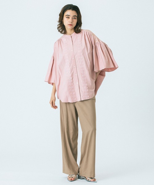 ROSE BUD(ローズバッド)の「(GENE HEAVENS)LACE YORK RUFFLE SHIRT(シャツ/ブラウス・レディース・ピンク/ブラック/ホワイト・ONE SIZE)」の4枚目の写真