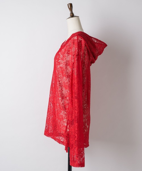 yae（ヤエ）の「lace hoodie / レースフーディー（Tシャツ/カットソー・レディース・ブラック/レッド/ホワイト/ライトパープル・FREE）」の19枚目の写真