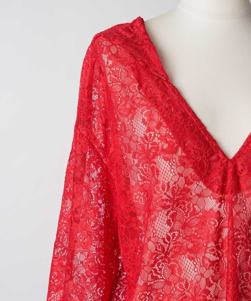 yae（ヤエ）の「lace hoodie / レースフーディー（Tシャツ/カットソー・レディース・ブラック/レッド/ホワイト/ライトパープル・FREE）」の11枚目の写真