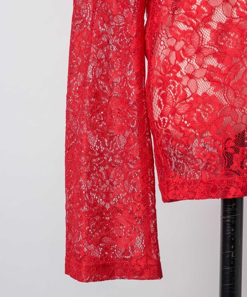 yae（ヤエ）の「lace hoodie / レースフーディー（Tシャツ/カットソー・レディース・ブラック/レッド/ホワイト/ライトパープル・FREE）」の13枚目の写真