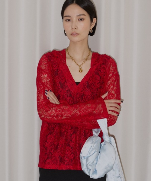 Lace hoodie / レースフーディー（Tシャツ/カットソー）｜yae（ヤエ