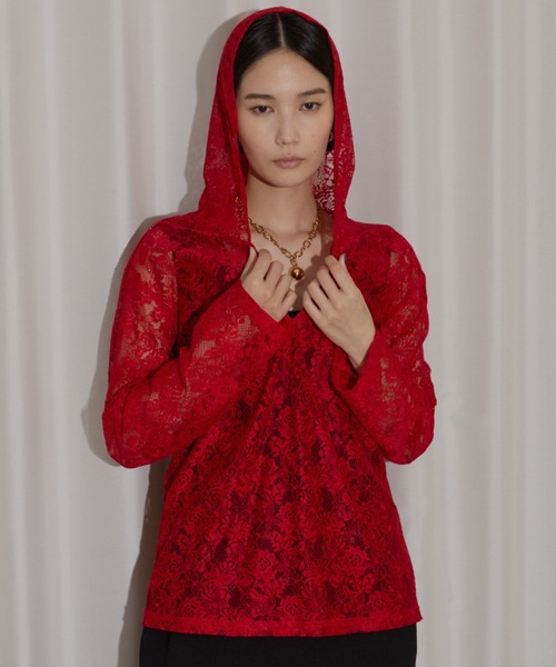 Lace hoodie / レースフーディー（Tシャツ/カットソー）｜yae（ヤエ 