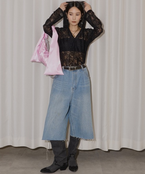 yae（ヤエ）の「lace hoodie / レースフーディー（Tシャツ/カットソー・レディース・ブラック/レッド/ホワイト/ライトパープル・FREE）」の9枚目の写真