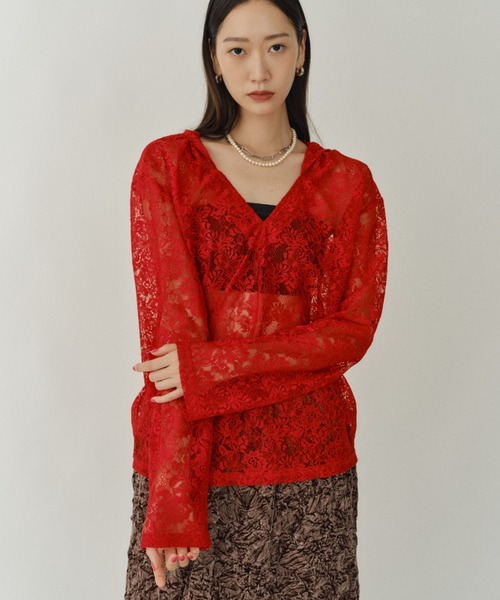 Lace hoodie / レースフーディー（Tシャツ/カットソー）｜yae（ヤエ