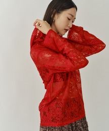 レディースのトップス（レッド/赤色系・レース）ファッション通販