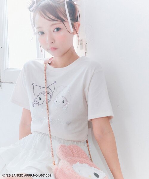 sanrio(サンリオ)の「メロクロキラキラTシャツ(Tシャツ/カットソー・レディース・オフホワイト/ラベンダー/ピンク・FREE)」の22枚目の写真