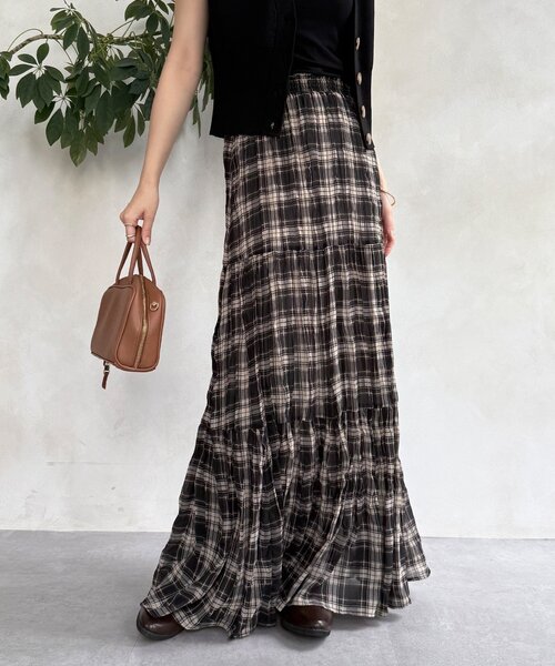 セール】チェックワッシャースカート（スカート）｜DouDou（ドゥドゥ