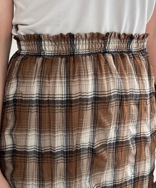 DouDou（ドゥドゥ）の「チェックワッシャースカート（スカート・レディース・ブラウン/ブラック・FREE）」の5枚目の写真