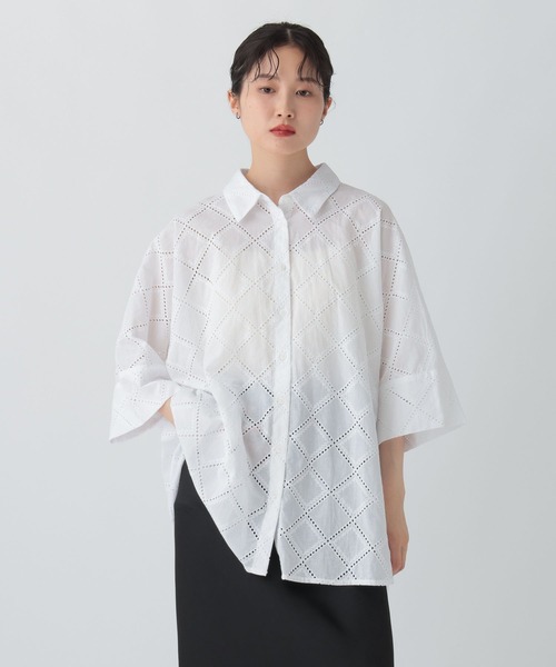 美品　ADORE LEPHIL ホワイト 半袖チュニック Fサイズ 美品 ADORE LEPHIL ホワイト 半袖チュニック Fサイズ 美品 ADORE