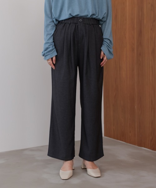 Bou Jeloud(ブージュルード)の「タックデニム調パンツ(その他パンツ・レディース・チャコールグレー/インディゴブルー・FREE)」の6枚目の写真