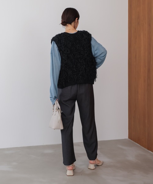 Bou Jeloud(ブージュルード)の「タックデニム調パンツ(その他パンツ・レディース・チャコールグレー/インディゴブルー・FREE)」の8枚目の写真