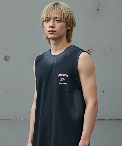 A'GEM9(エージェムナイン)の「A'GEM/9 × .kom 『HEHUI』 ヴィンテージロゴプリントノースリーブ(Tシャツ/カットソー・メンズ・オフホワイト/ブラック・M)」の11枚目の写真