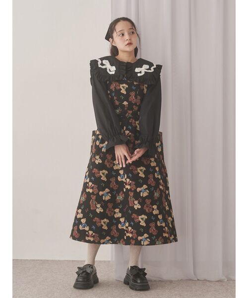 セール】bear and bearジャガードジャンスカ(ジャンパースカート セール】bear and bearジャガードジャンスカ(ジャンパースカート