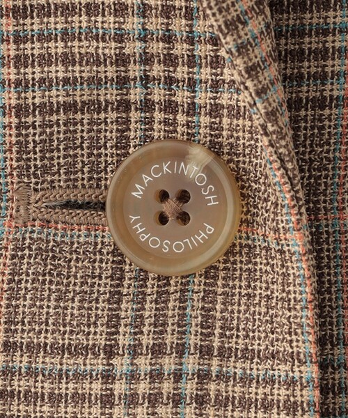 MACKINTOSH PHILOSOPHY（ﾏｯｷﾝﾄｯｼｭ ﾌｨﾛｿﾌｨｰ）の「バスケットチェックテーラードジレ（ベスト・レディース・ブラウン/ダークネイビー・38/36）」の6枚目の写真