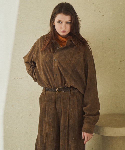 CASPER JOHN（キャスパージョン）の「Various loose shirts-fade corduroy- / バリアスルーズシャツ-フェードコーデュロイ-（シャツ/ブラウス・メンズ・ブラウン/ホワイト系その他/ブラック/グレー/ブラック系その他・LARGE/MEDIUM/SMALL/X-SMALL）」の5枚目の写真