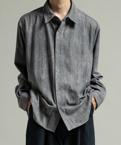 CASPER JOHN（キャスパージョン）の「Various loose shirts-fade corduroy- / バリアスルーズシャツ-フェードコーデュロイ-（シャツ/ブラウス・メンズ・ブラウン/ホワイト系その他/ブラック/グレー/ブラック系その他・LARGE/MEDIUM/SMALL/X-SMALL）」の4枚目の写真