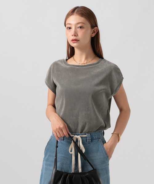 BAYFLOW（ベイフロー）の「フロッキーチュール半袖Tシャツ（Tシャツ/カットソー・レディース・ブラック/グレー/シルバーグレー・FREE）」の2枚目の写真