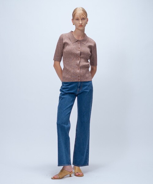 cloenc（クロエンス）の「【マシンウォッシュ】ポロカラープルオーバー（ニット/セーター・レディース・ワイン系2/ブラック系3/サックスブルー系3・02）」の4枚目の写真