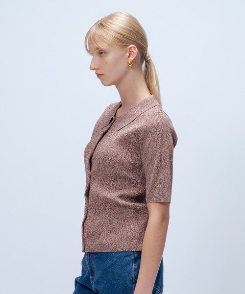 cloenc（クロエンス）の「【マシンウォッシュ】ポロカラープルオーバー（ニット/セーター・レディース・ワイン系2/ブラック系3/サックスブルー系3・02）」の6枚目の写真