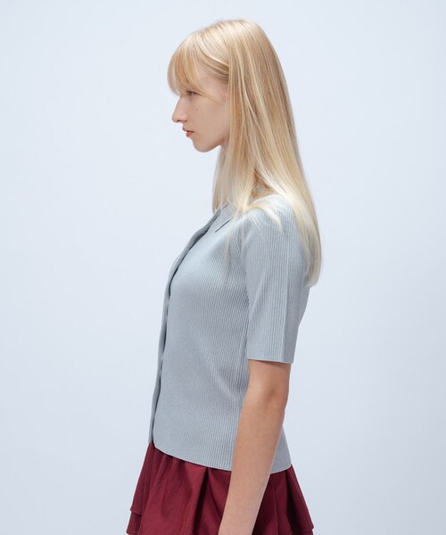 cloenc（クロエンス）の「【マシンウォッシュ】ポロカラープルオーバー（ニット/セーター・レディース・ワイン系2/ブラック系3/サックスブルー系3・02）」の11枚目の写真