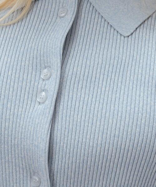 cloenc（クロエンス）の「【マシンウォッシュ】ポロカラープルオーバー（ニット/セーター・レディース・ワイン系2/ブラック系3/サックスブルー系3・02）」の14枚目の写真