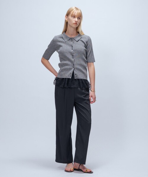 cloenc（クロエンス）の「【マシンウォッシュ】ポロカラープルオーバー（ニット/セーター・レディース・ワイン系2/ブラック系3/サックスブルー系3・02）」の15枚目の写真