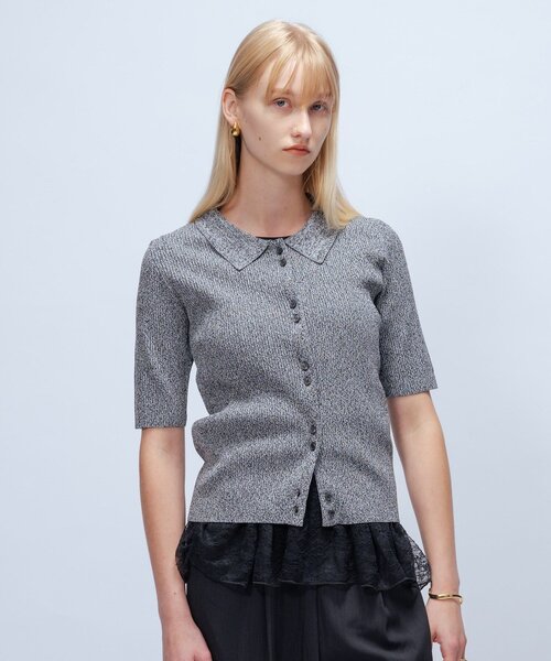 cloenc（クロエンス）の「【マシンウォッシュ】ポロカラープルオーバー（ニット/セーター・レディース・ワイン系2/ブラック系3/サックスブルー系3・02）」の16枚目の写真